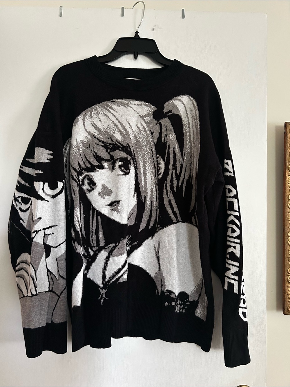 Death Note Anime Knit Sweater Black Graphic Y2K – UNISEX